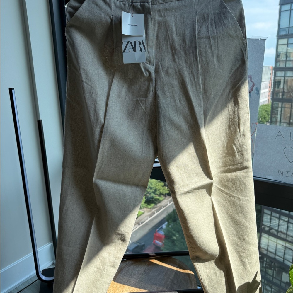 Zara Tan Chinos Crisp Lightweight Cotton